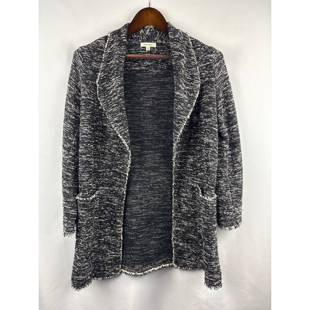 Women’s Max Studio Small Black & White Tweed Long Blazer